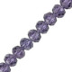 Faceted glass rondelle beads 6x4mm Light amethyst purple pearl shine coating